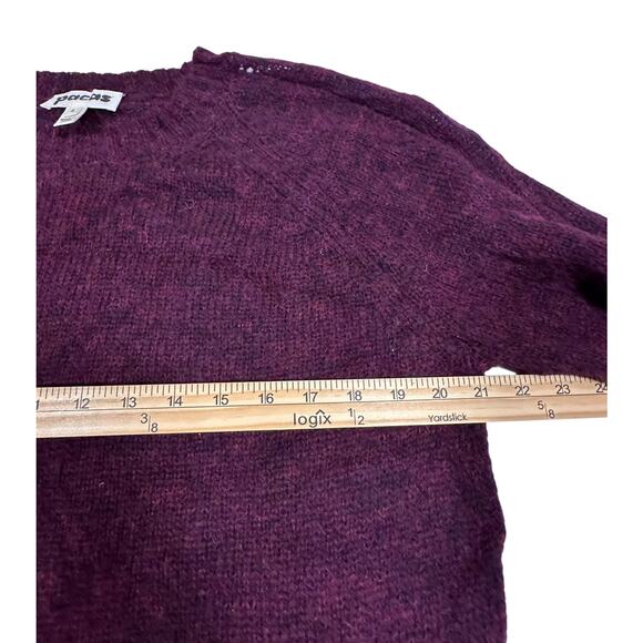 Pacas Baby Alpaca Merino Wool Blend Crewneck Sweater Burgundy – Size L CozyChic - Picture 7 of 10
